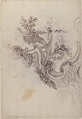 Design for a Ceiling Decoration (recto); Daphne Pursued by Apollo (verso), Lorenzo de&#39; Ferrari (Italian, Genoa 1680–1744 Genoa), Pen and brown ink, over black chalk (recto); black chalk (verso)